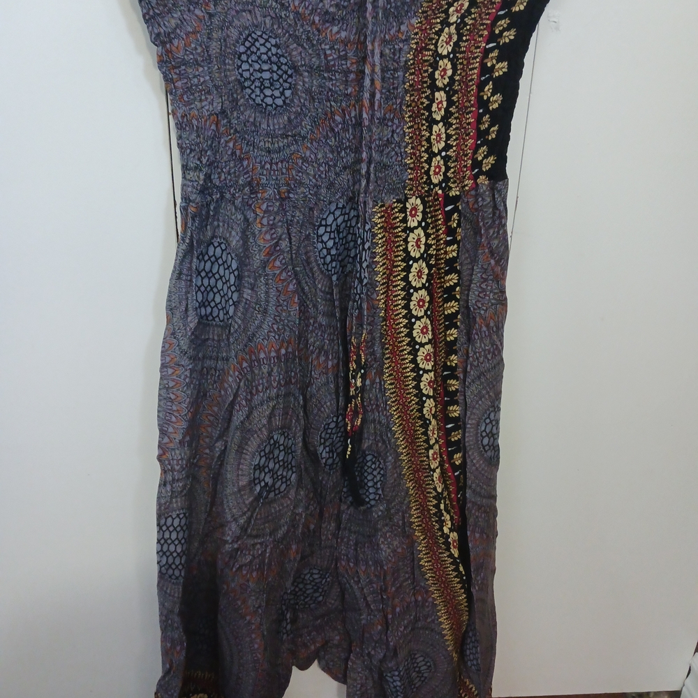 How Bazaar Bohemian Patterned Jumpsuit Fits Women's S/M